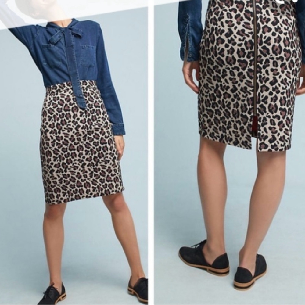 Maeve Animal Print Pencil Skirt NWT